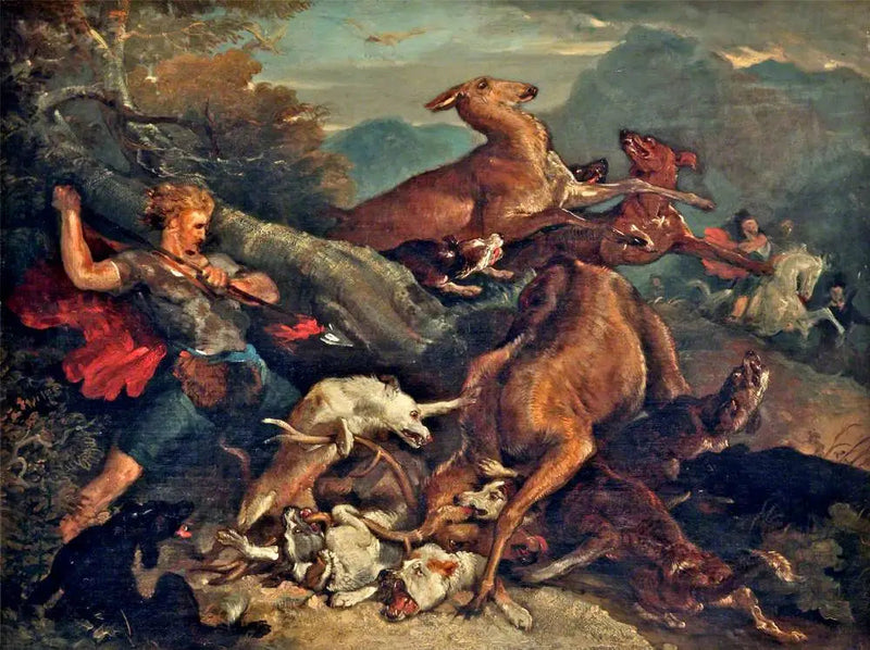 Una escena de caza - Edwin Henry Landseer