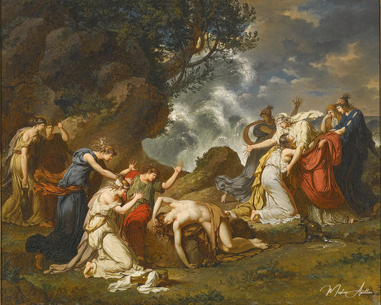 Une scène de la mythologie classique peut-être Céryx et Alcyone - Charles Meynier Reproductions de tableaux à la