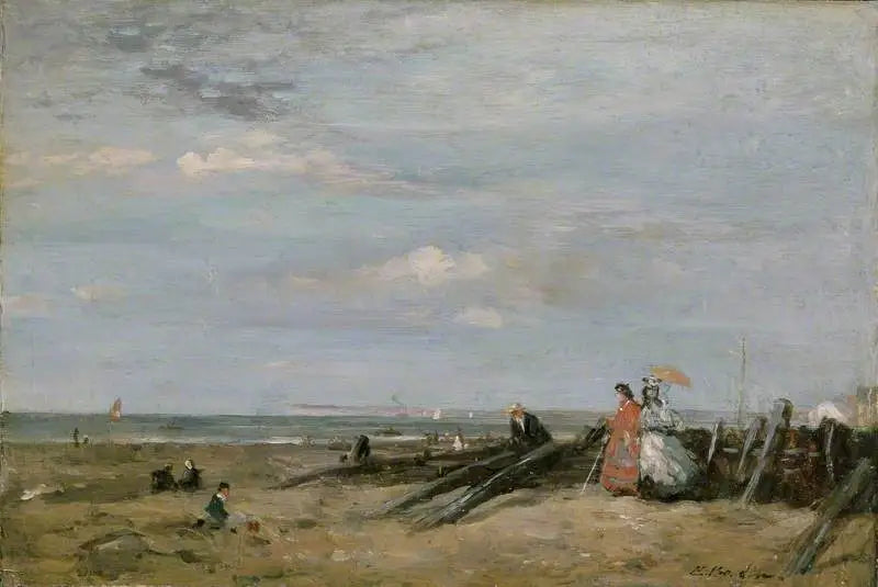 Una escena de playa en Trouville - Eugène Boudin
