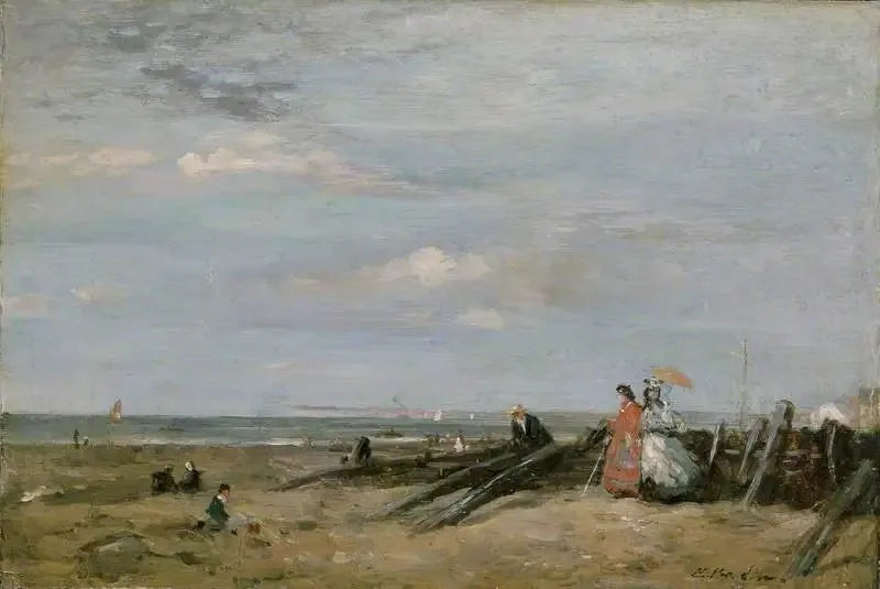 Una escena de playa en Trouville - Eugène Boudin