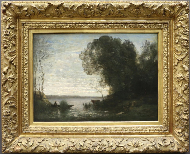 Una tarde. Barquero amarrado - Jean-Baptiste Camille Corot