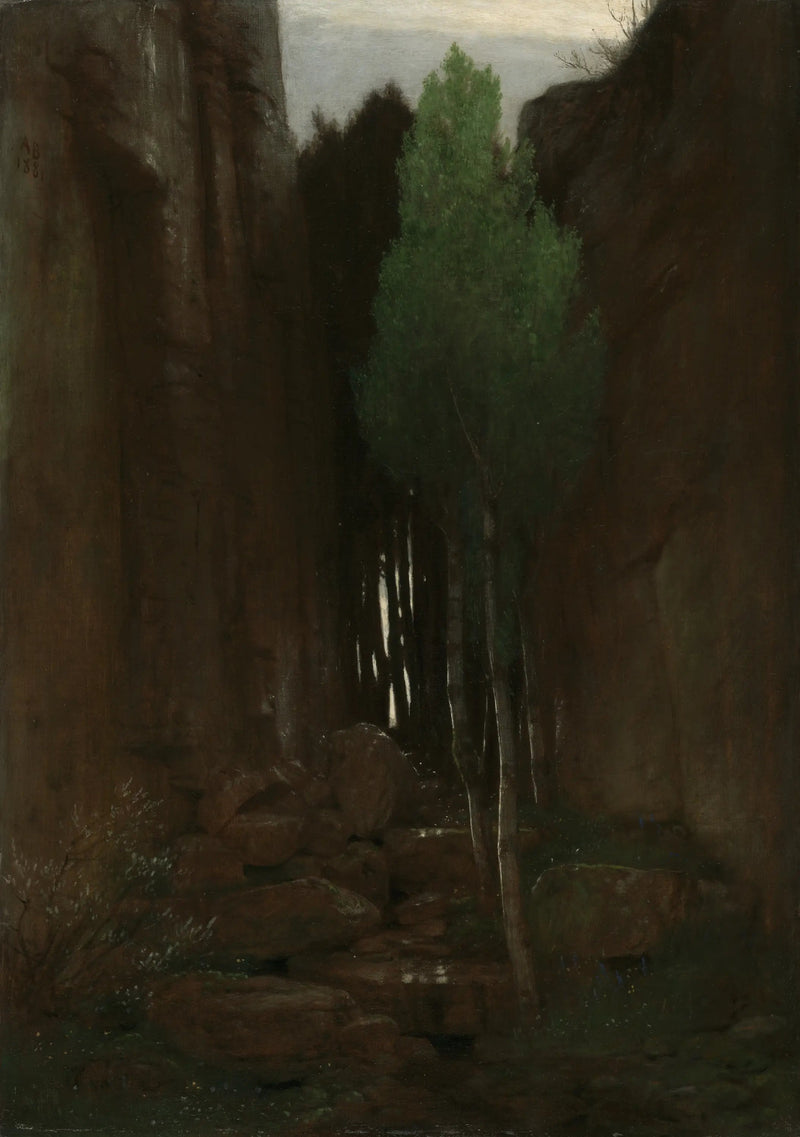 Una fuente en una garganta estrecha - Arnold Böcklin