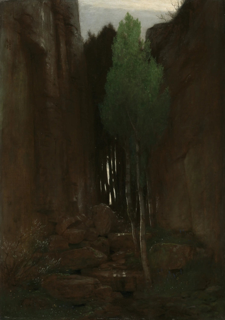 Una fuente en una garganta estrecha - Arnold Böcklin