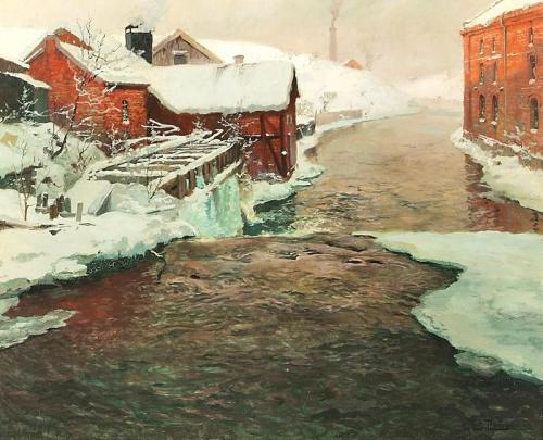 Una fábrica en Noruega - Frits Thaulow