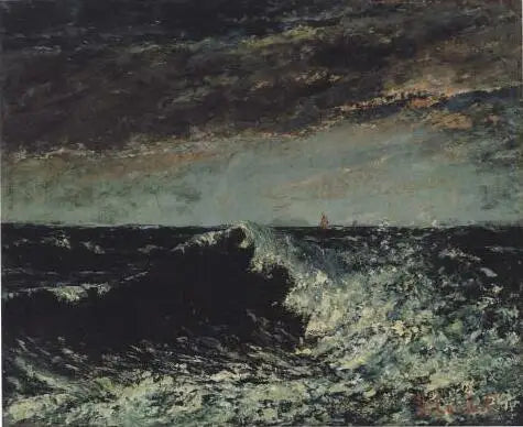 Una ola rompiendo bajo las nubes de tormenta - Gustave Courbet