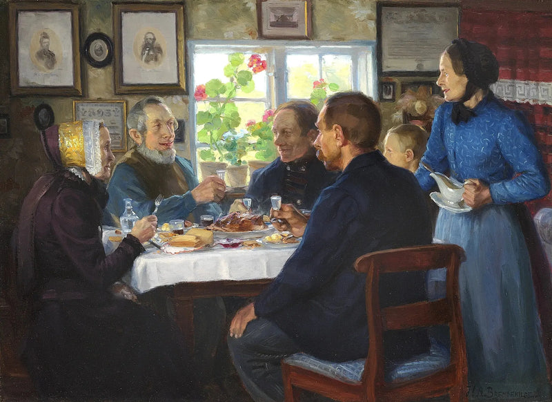 Una visita al tejedor Hans Nielsen en Abbednæs. - H. A. Brendekilde