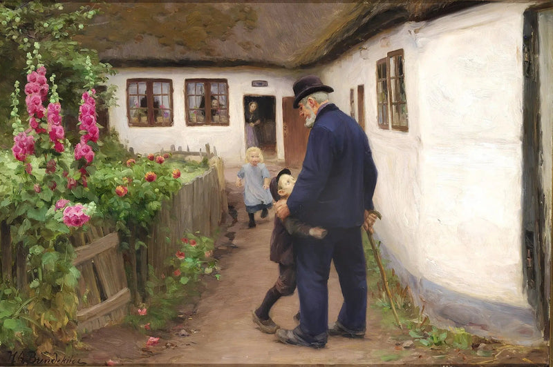 Una visita del abuelo. - H. A. Brendekilde