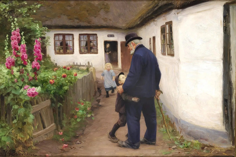 Una visita del abuelo. - H. A. Brendekilde