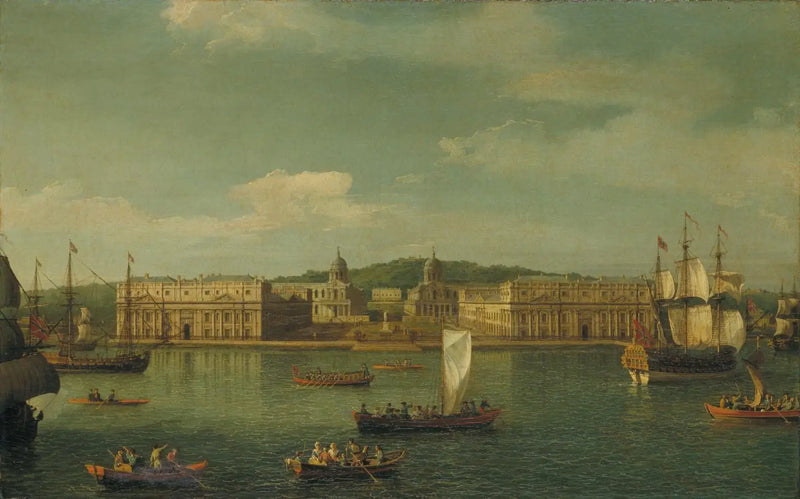 Una vista de Greenwich desde el río - Canaletto