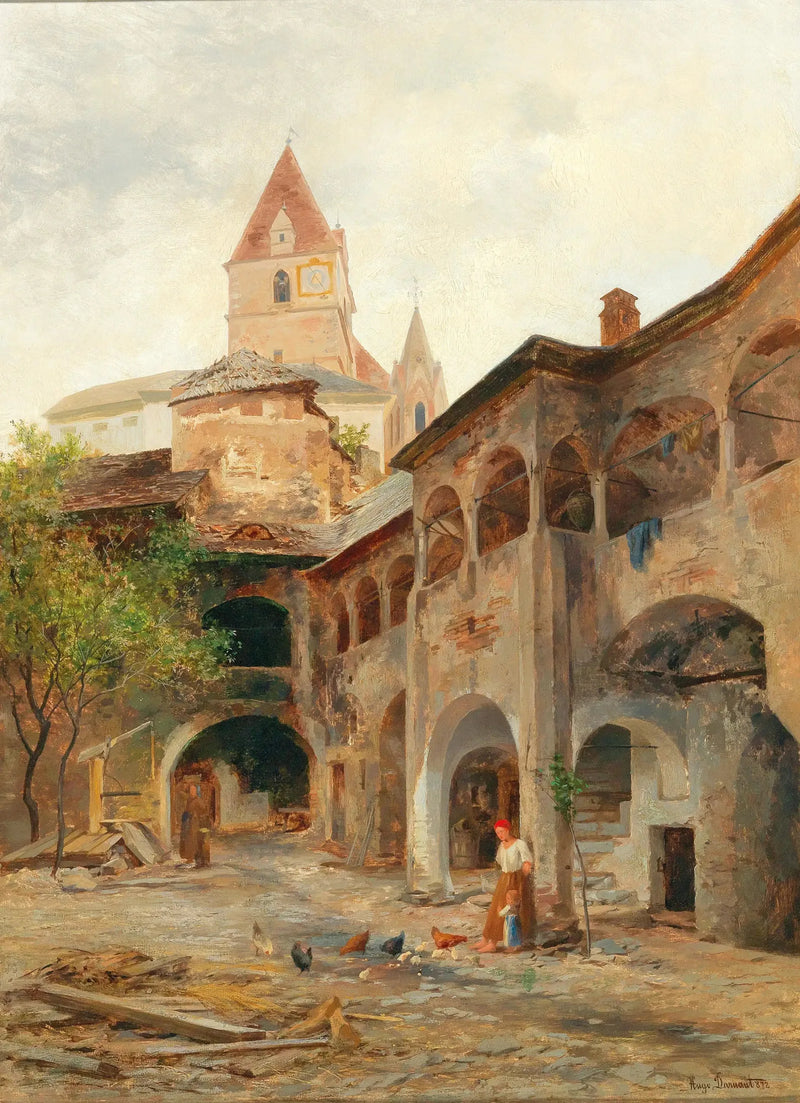 Una vista del Theissenhoferhof en Weissenkirchen - Hugo Darnaut