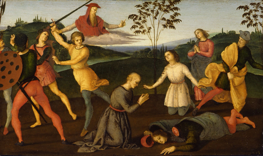 San Jerónimo castigando al hereje Sabiniano - Rafael Sanzio