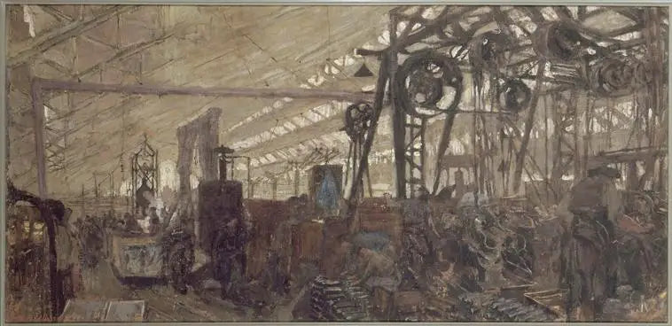 Fábrica de fabricación de armamento en Lyon: la forja - Édouard Vuillard