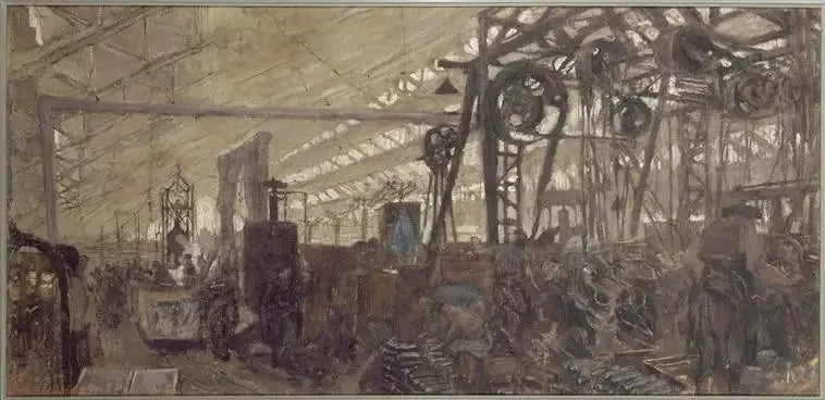 Fábrica de fabricación de armamento en Lyon: la forja - Édouard Vuillard