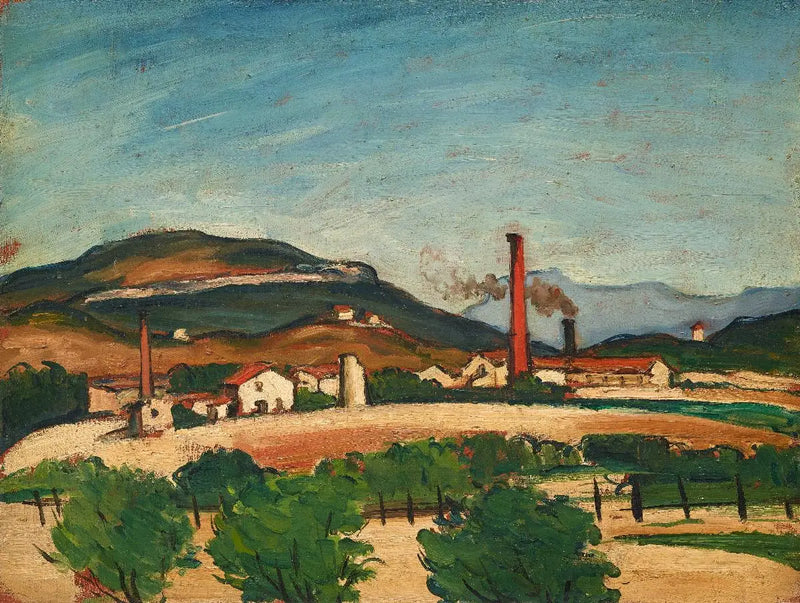 Fábricas cerca del Mont de Cengle - Paul Cézanne