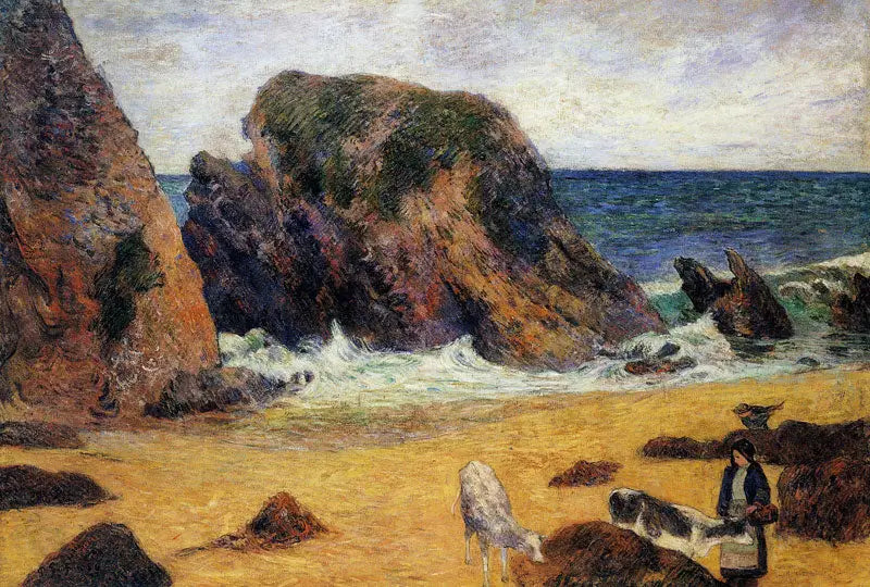 Vacas al borde del mar - Paul Gauguin