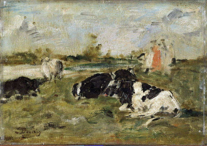 Vacas en un prado - Eugène Boudin