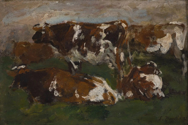 Vacas a lo largo de la Touques - Eugène Boudin