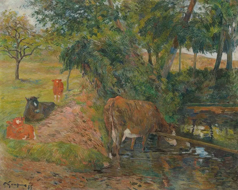 Vacas cerca de Dieppe, o Vacas en reposo - Paul Gauguin