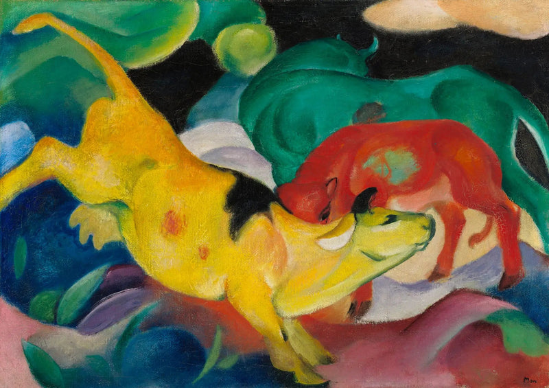 Vacas Rojas Verdes Amarillas - Franz Marc