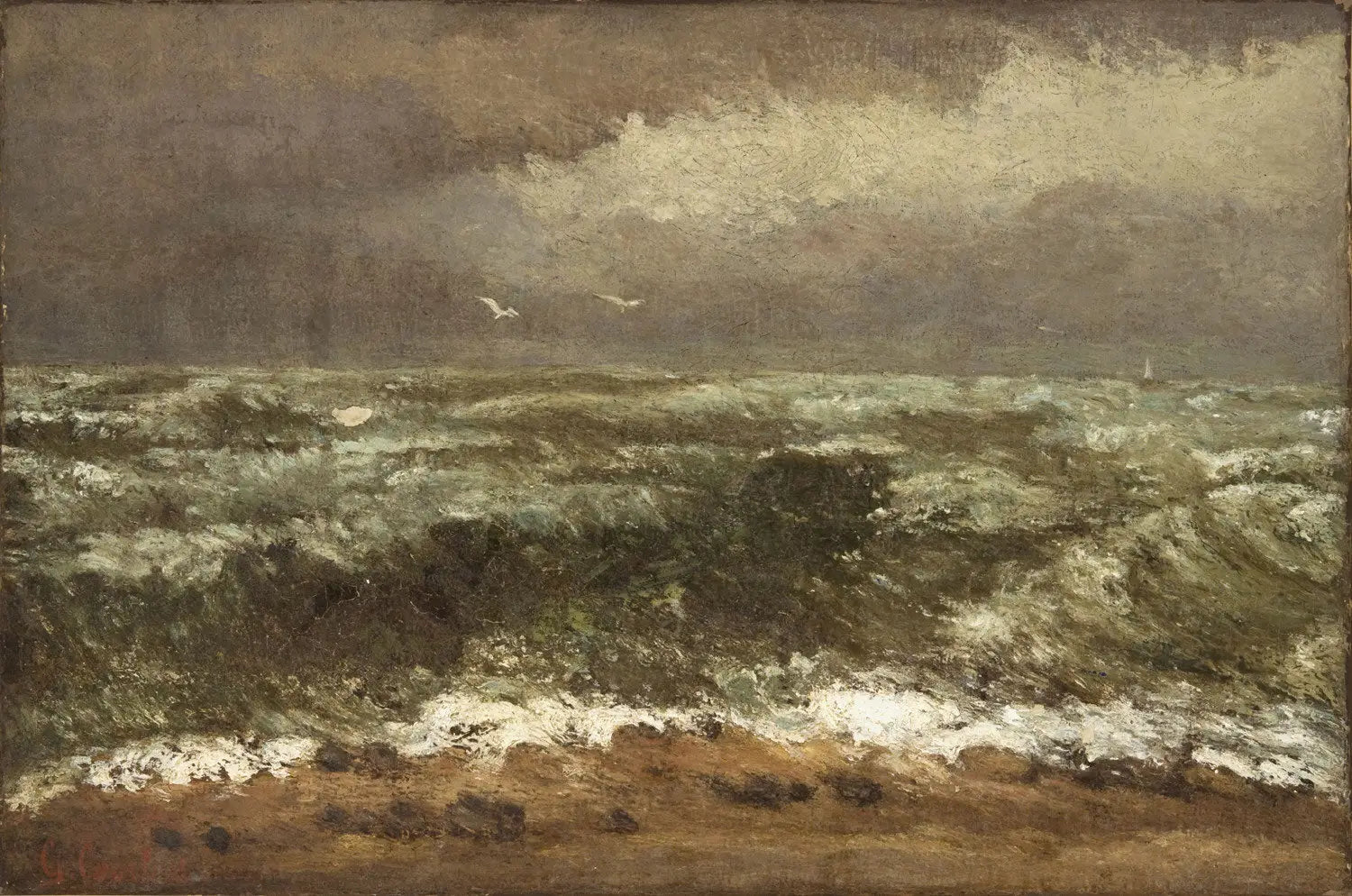 Vagues - Gustave Courbet image 1 copie de tableau peinte à la main