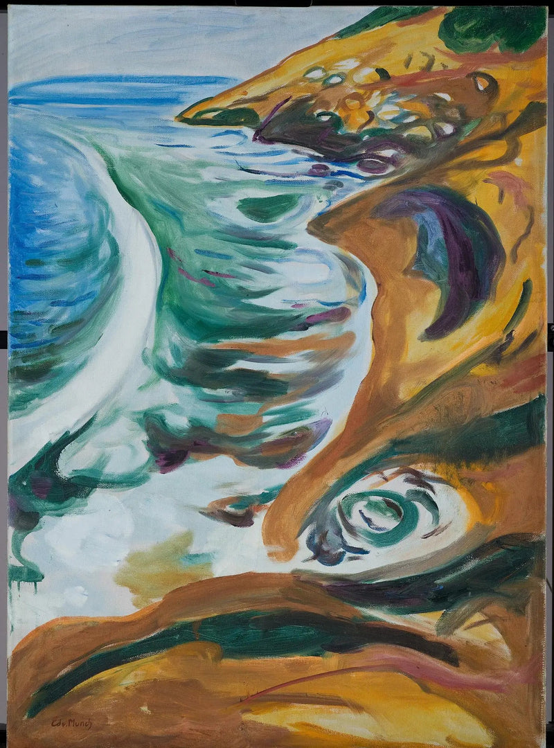Olas rompiendo contra las rocas - Edvard Munch