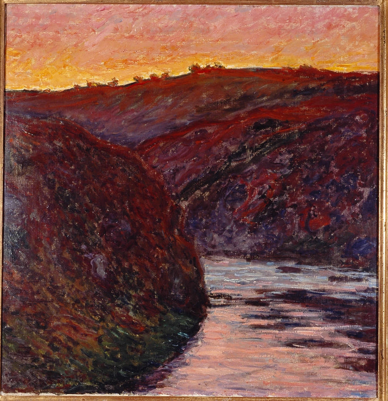 El valle de Creuse, poniendo el sol W1226 - Claude Monet