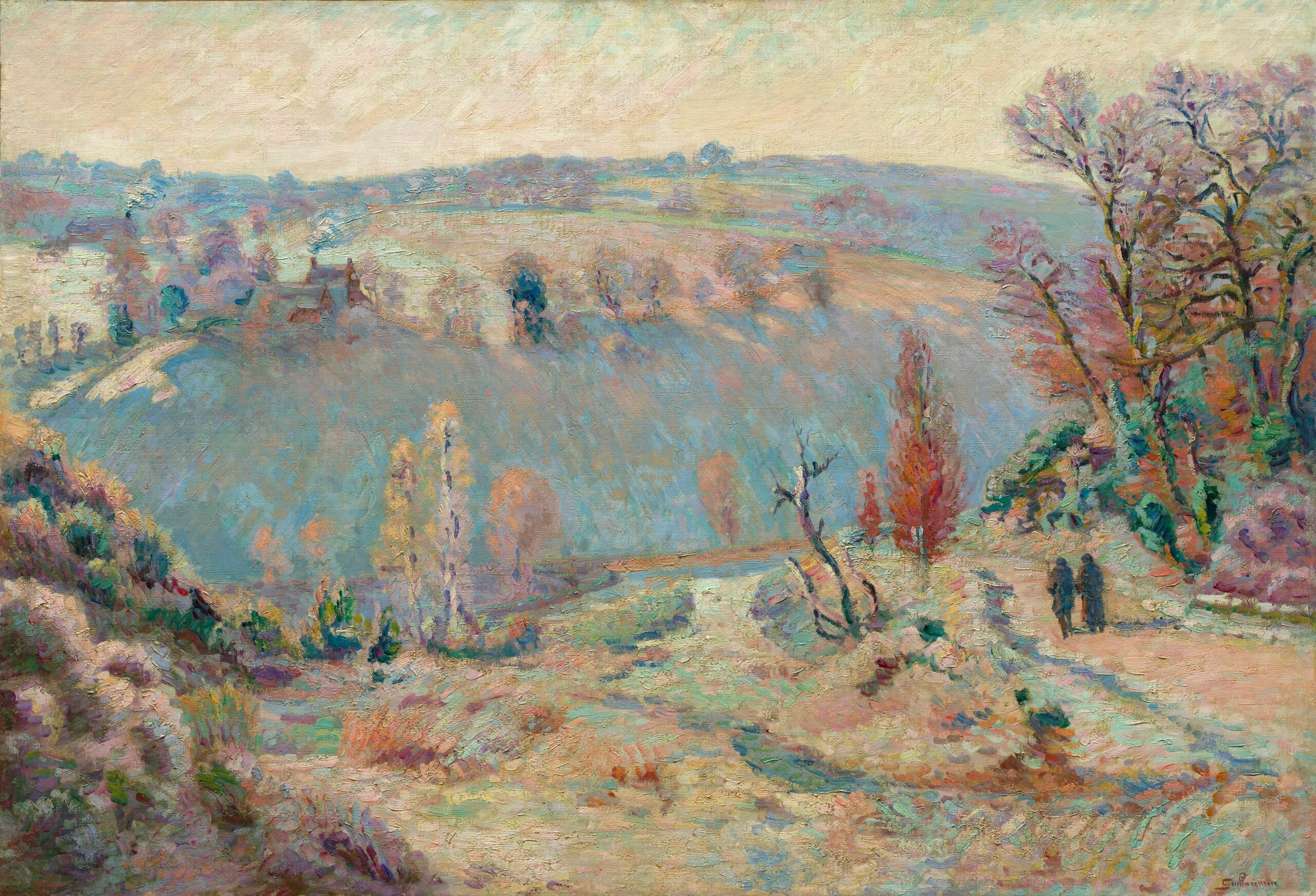Vallée de la Sédelle à Pont Charraud : Gelée blanche - Armand Guillaumin image 1 reproduction d’œuvre d’art à l’huile