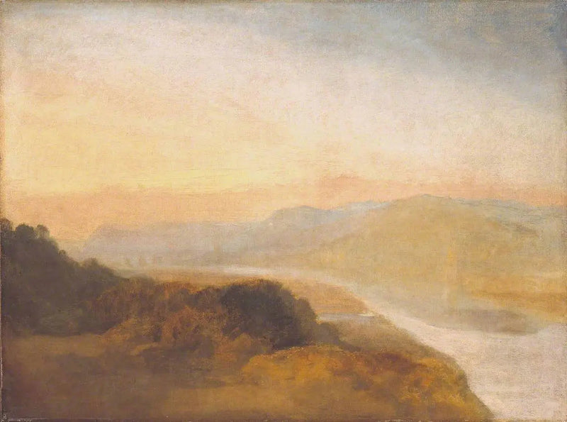 Valle con un Puente y Torre Lejanos - J. M. W. Turner