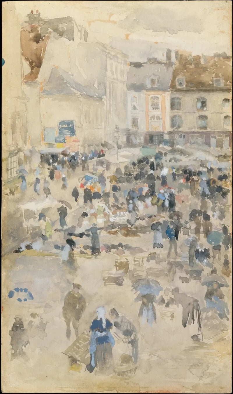 Variaciones en violeta y gris — Plaza del Mercado, Dieppe - James Abbott McNeill Whistler