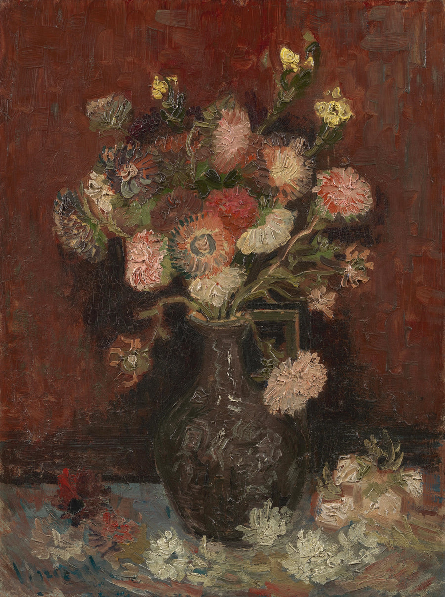 Jarrón con asteres chinos y gladiolos - Vincent van Gogh