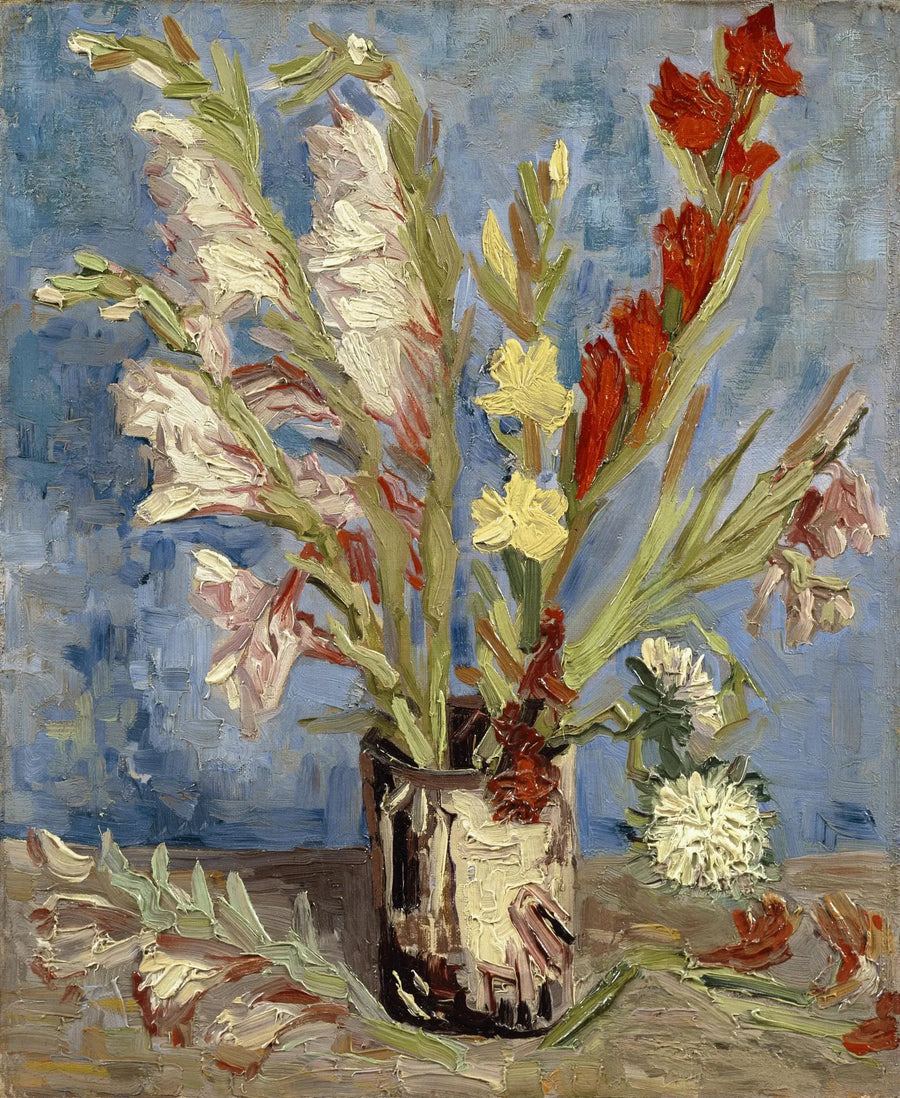 Jarrón con gladiolos y asteres de China - Vincent van Gogh