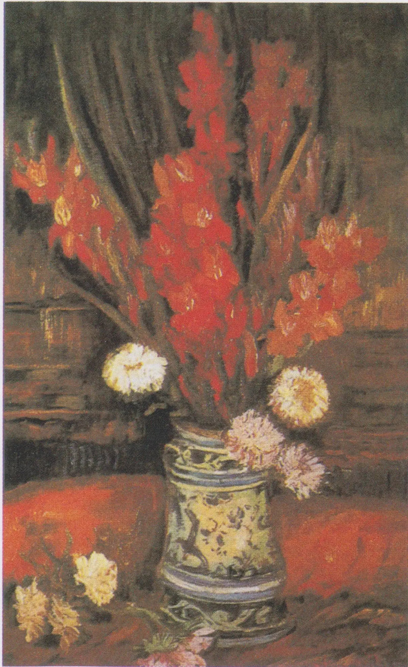 Jarrón con gladiolos rojos - Vincent van Gogh
