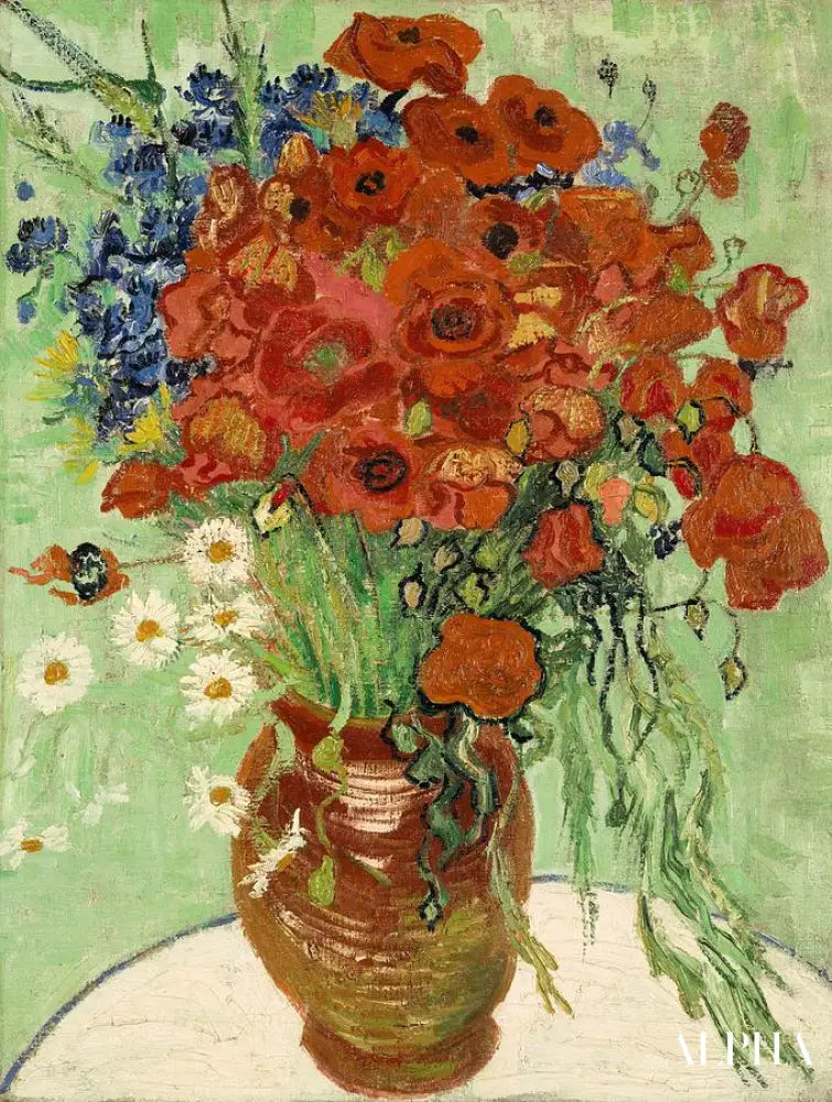 Vase avec marguerites et coquelicots - Van Gogh - Reproductions de tableaux et peintures haut de gamme