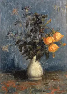 Jarrón blanco con rosas y otras flores - Vincent van Gogh