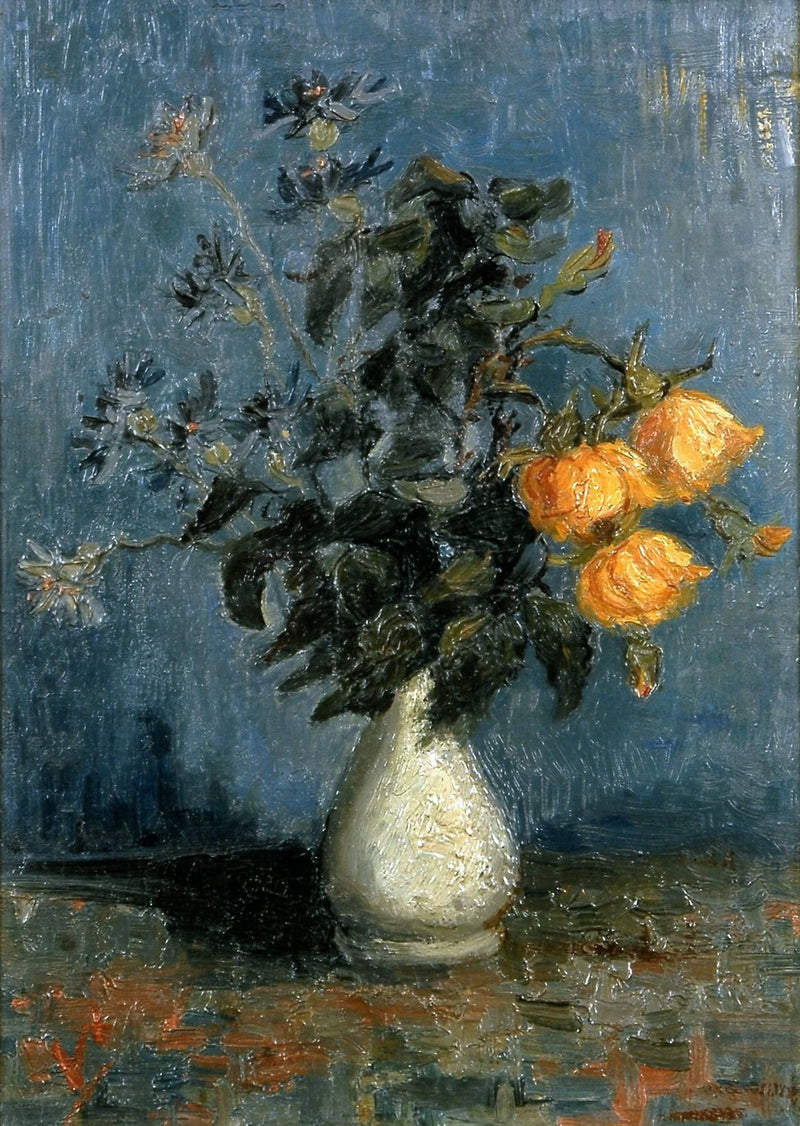 Jarrón blanco con rosas y otras flores - Vincent van Gogh
