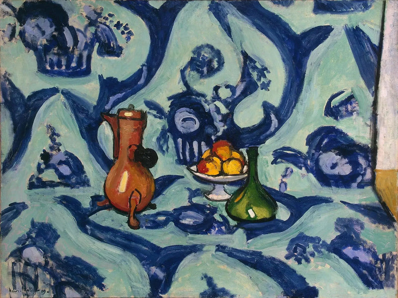 Jarrón, botella y frutas - Henri Matisse