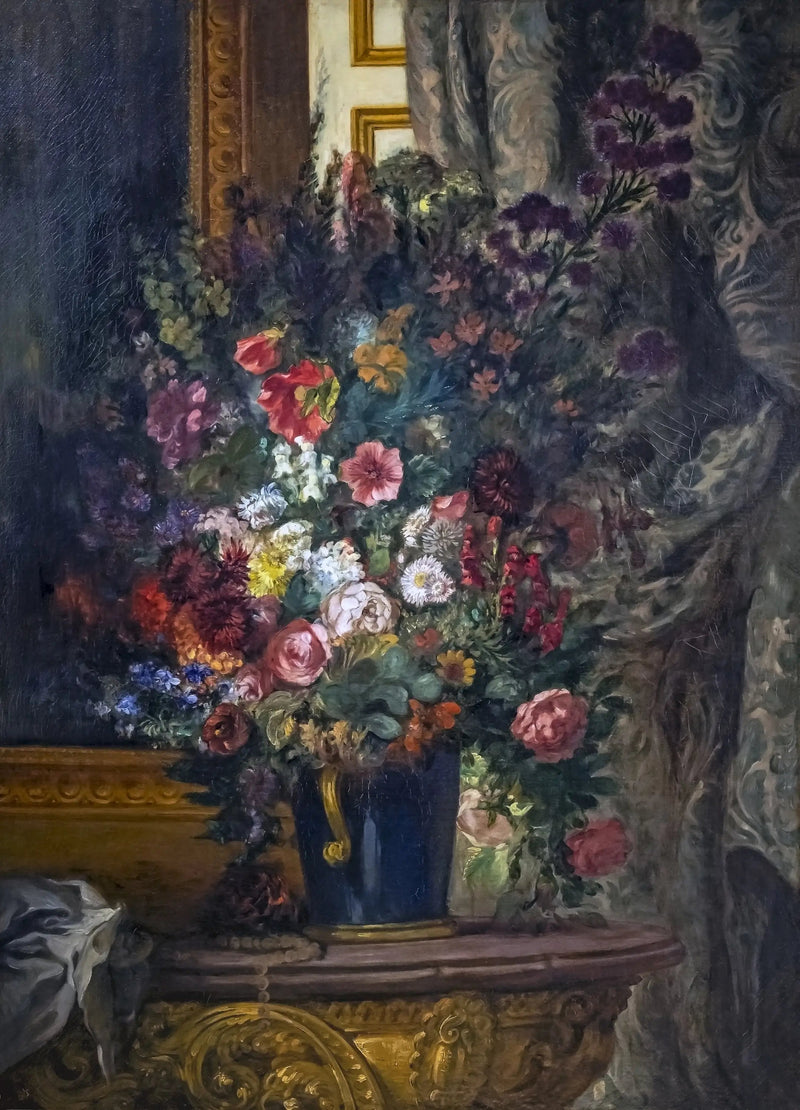 Jarrón de flores en la consola - Eugène Delacroix