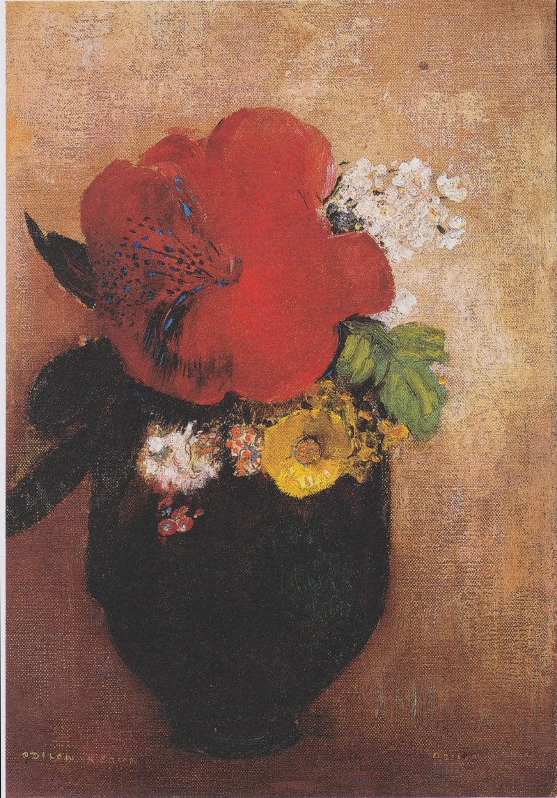 Florero de flores: la amapola roja - Odilon Redon