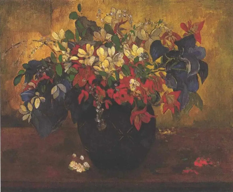Jarrón de flores rojas - Paul Gauguin