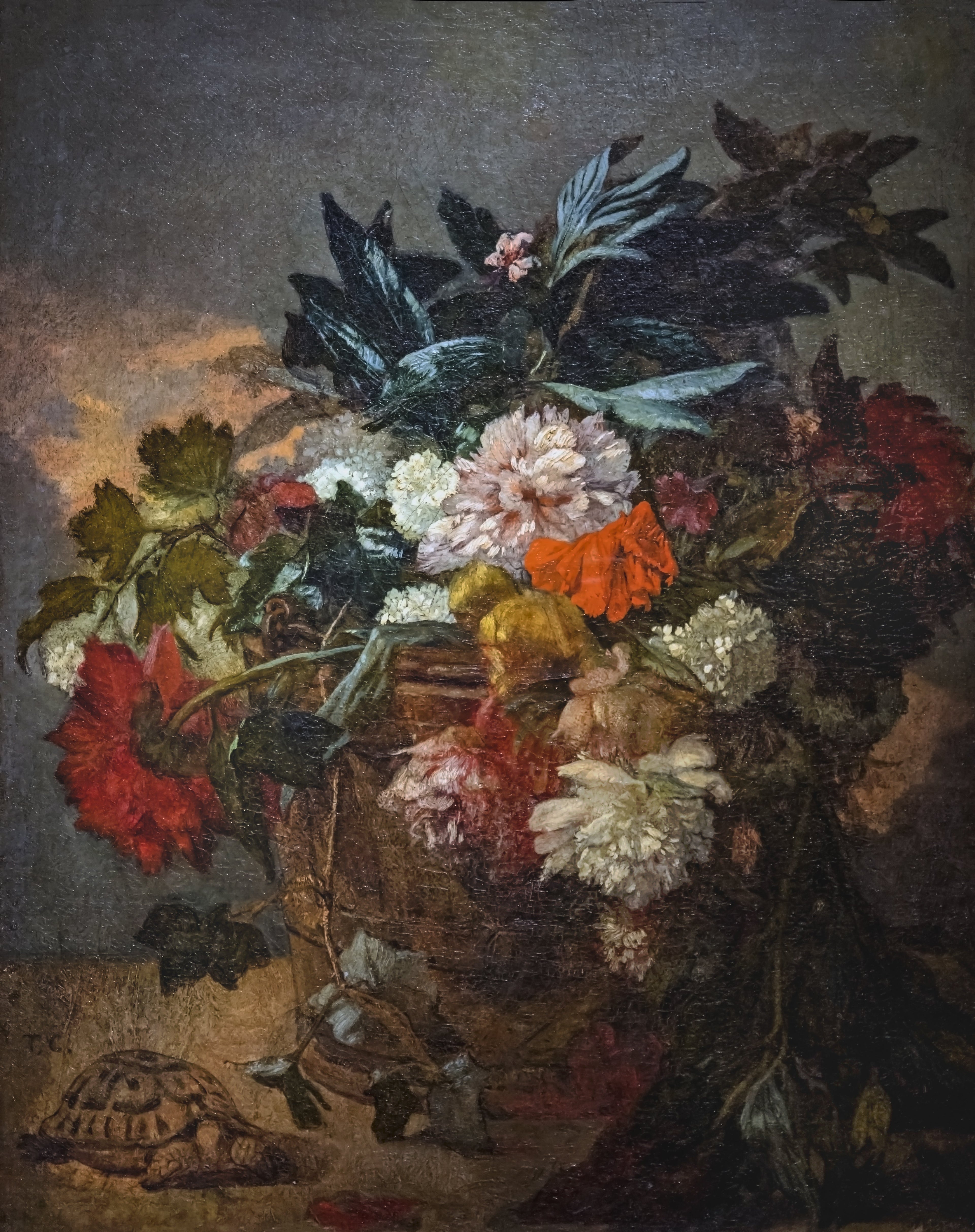 Vase de pivoines - Thomas Couture image 1 copie peinte à la main à l’huile