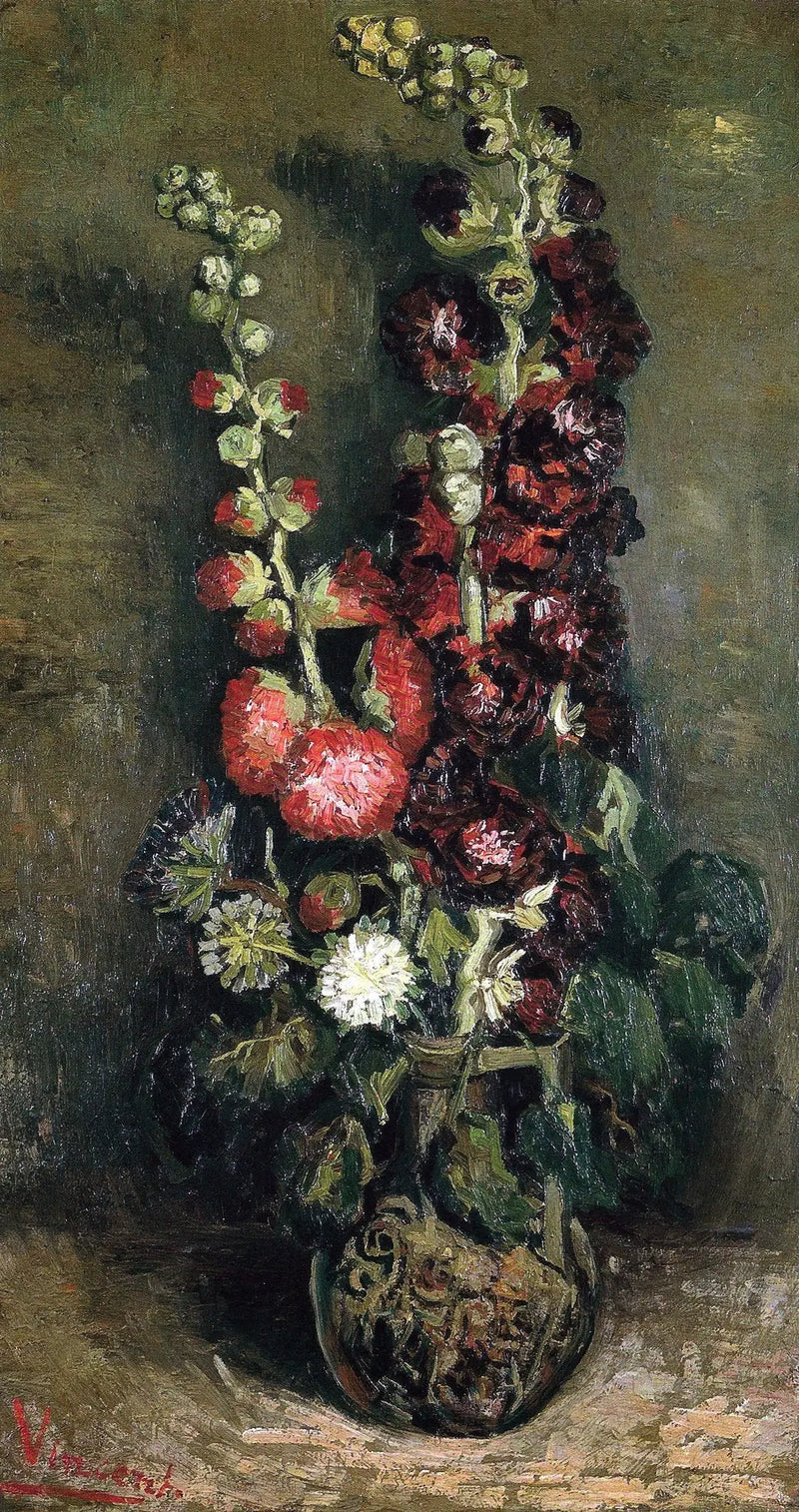 Jarrón de rosas malvas - Vincent van Gogh