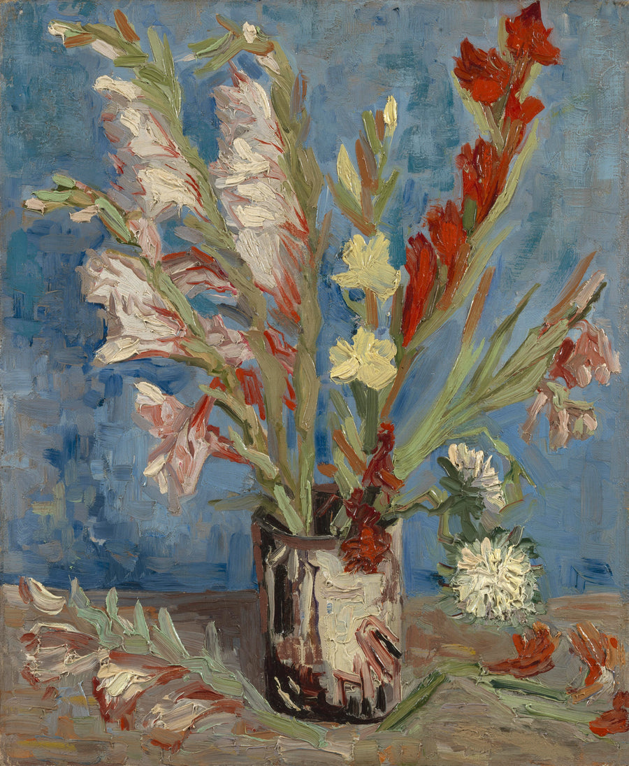 Jarrón con gladiolos y asteres de China - Vincent van Gogh