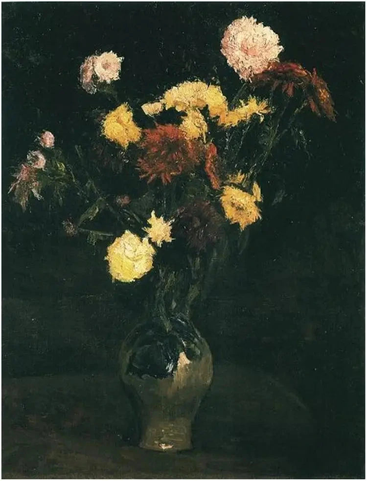 Jarrón con claveles y zinnias - Vincent van Gogh