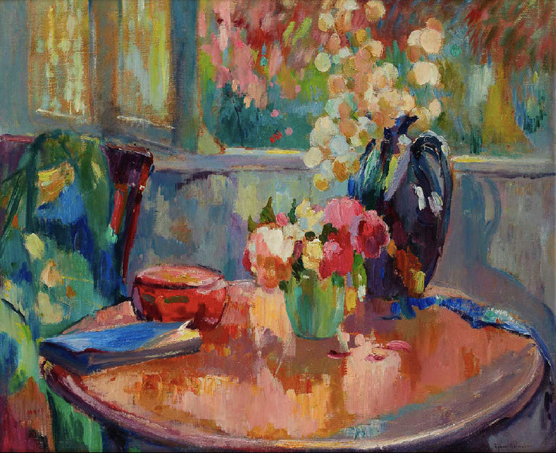 Vasos de flores sobre el mesero - Robert Antoine Pinchon