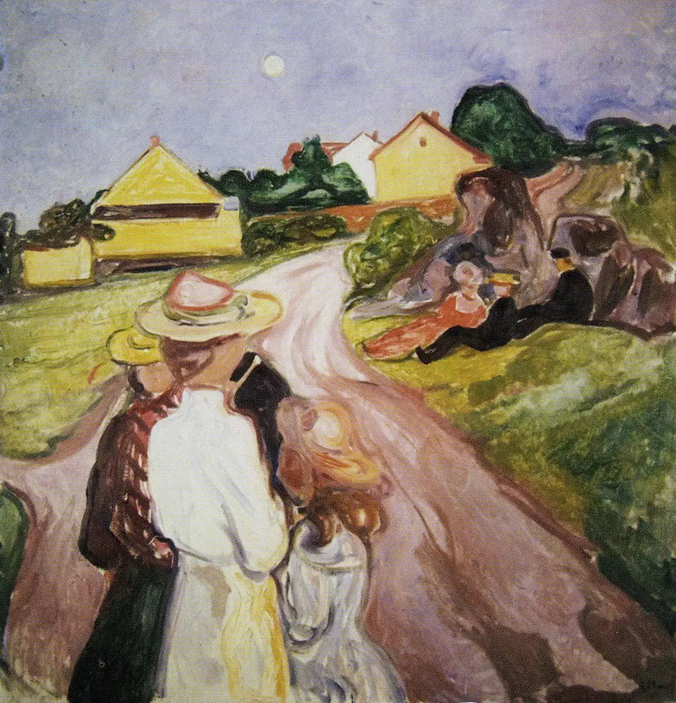 Reproduction du tableau « Veille de la nuti du milieu de l'été - Edvard Munch » par Alpha Reproduction en peinture à l’huile