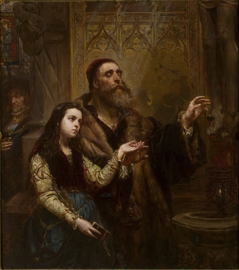 Veit Stoss, ciego, con su nieta - Jan Matejko