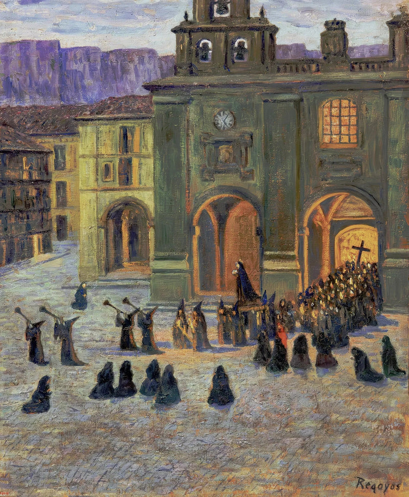 Viernes Santo temprano por la mañana en Orduas. - Dariço de Regoyos