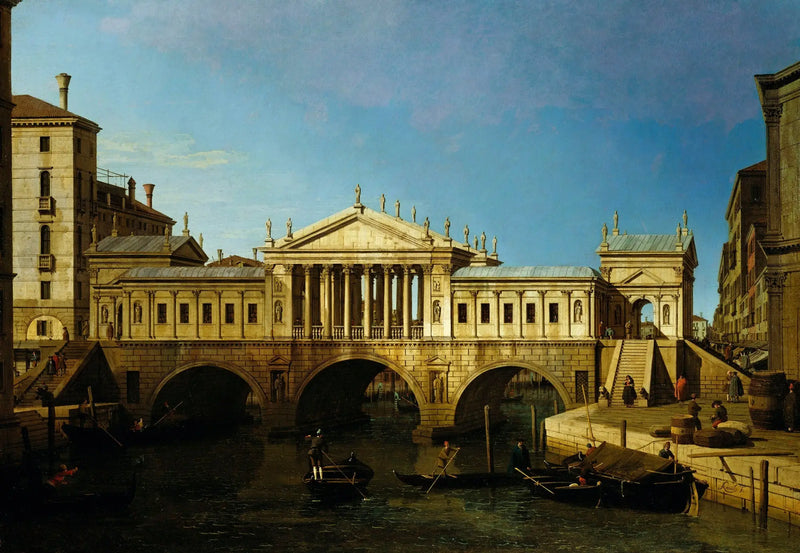Venecia: capricho con el dibujo palladiano para el Rialto - Canaletto
