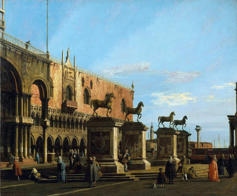 Venecia: capricho de la Piazzetta con los caballos de San Marcos - Canaletto
