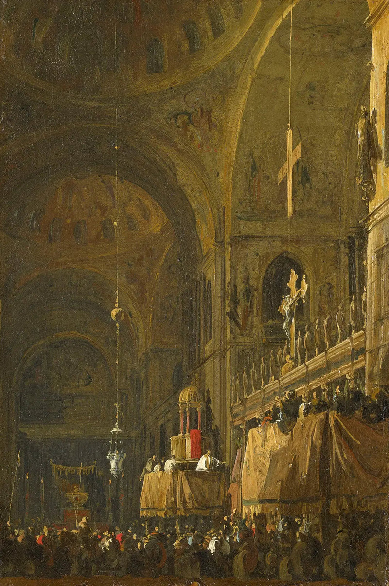 Venecia: Interior de San Marcos por la noche - Canaletto